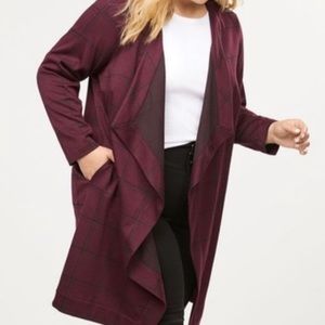 Lane Bryant 14/16 Burgundy Open Cardigan